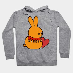 Easter Bunny with Valentine Heart on Valentines Day Hoodie